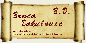 Brnča Dakulović vizit kartica